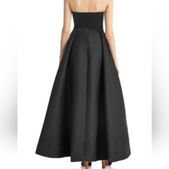 HALSTON HERITAGE - Strapless Skirt Overlay Jumpsuit In Black - Picture 2 of 8